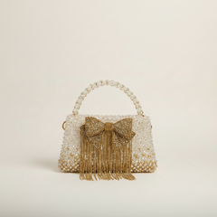 Glass crystal bag with bow