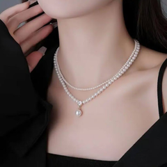 Pearls double necklace