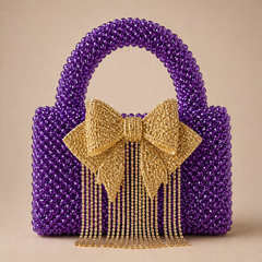 Glass crystal bag with bow
