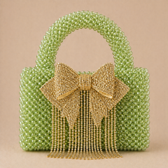 Glass crystal bag with bow
