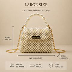 Faux pearls bag