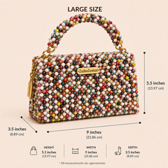 Multi coloured crystal bag