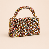 Multi coloured crystal bag