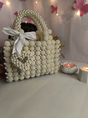 berry beads + pearls crystal bag