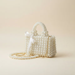 berry beads + pearls  crystal bag