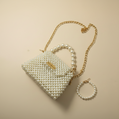 Faux pearls bag