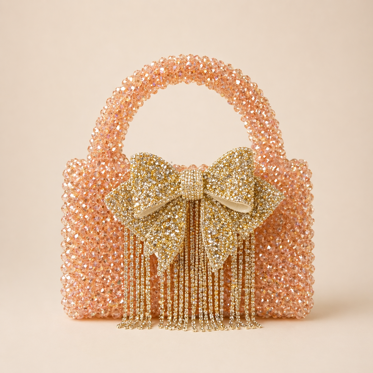 Glass crystal bag  with bow