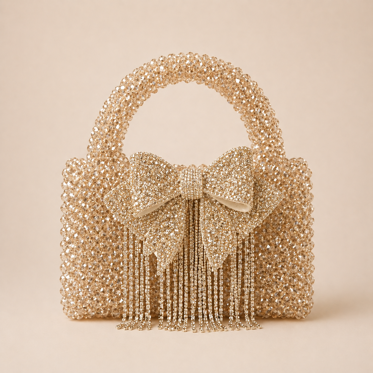 Glass crystal bag  with bow