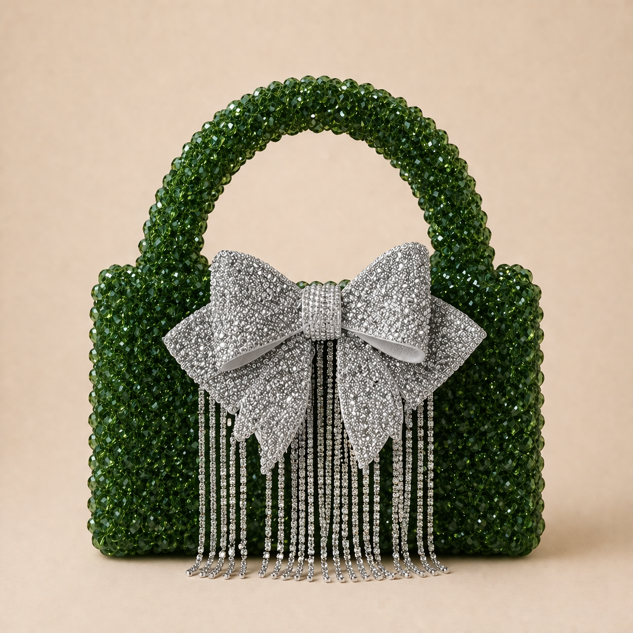 Glass crystal bag  with bow