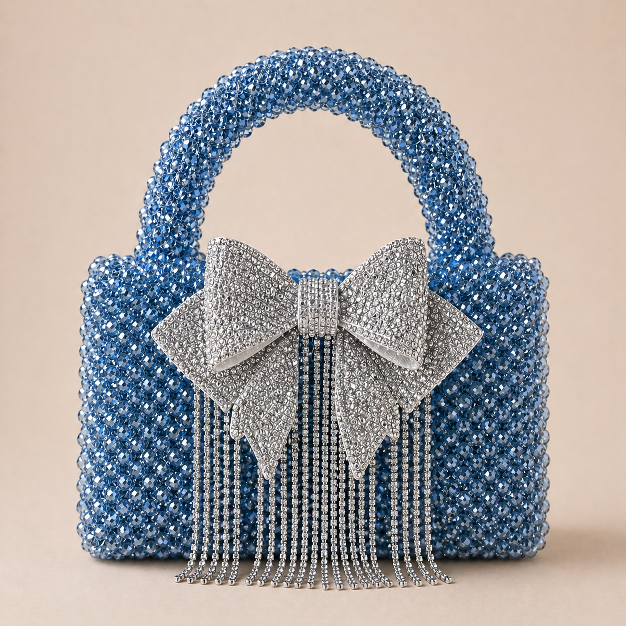 Glass crystal bag  with bow