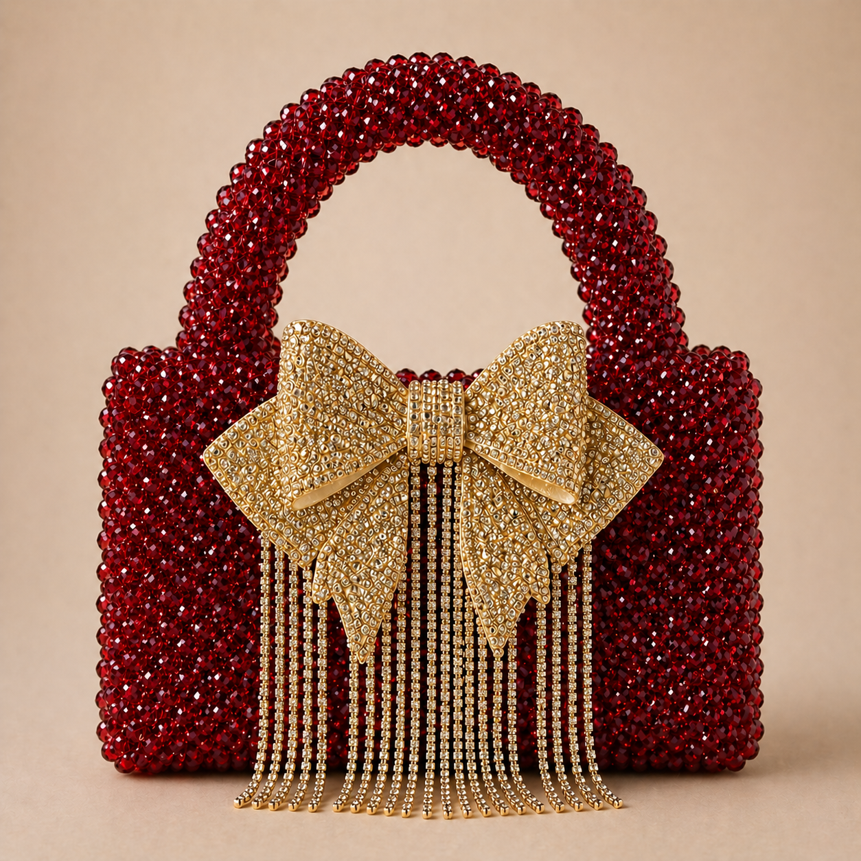 Glass crystal bag  with bow
