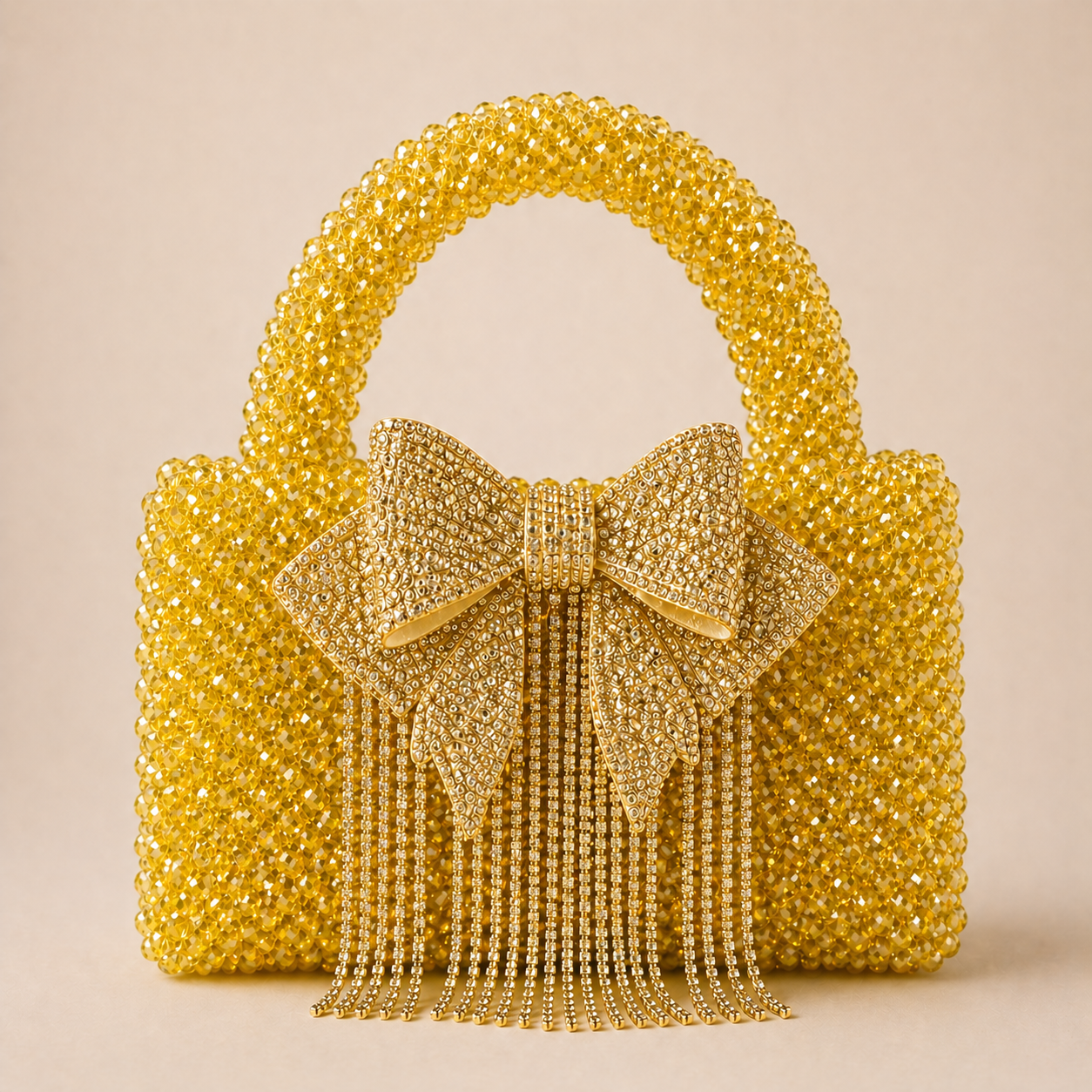 Glass crystal bag  with bow