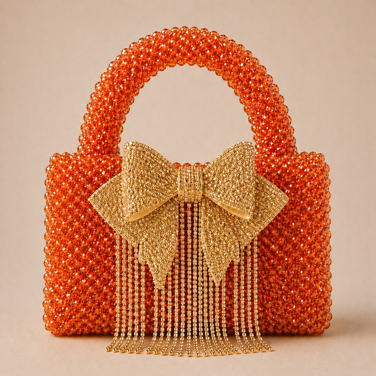 Glass crystal bag  with bow