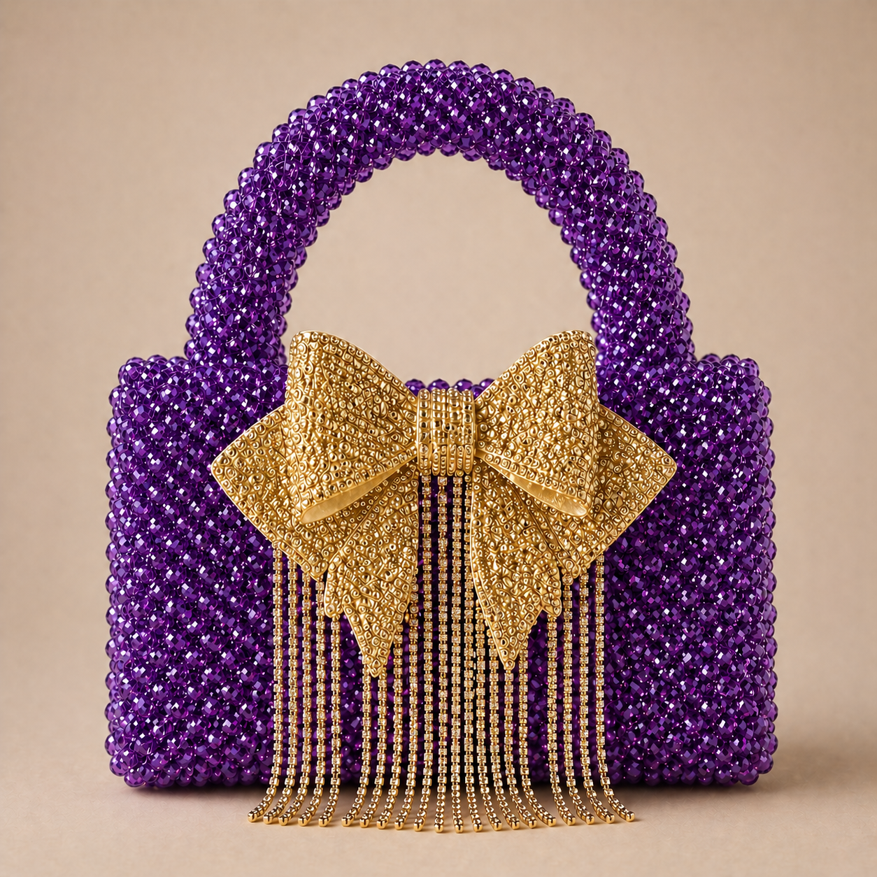 Glass crystal bag  with bow