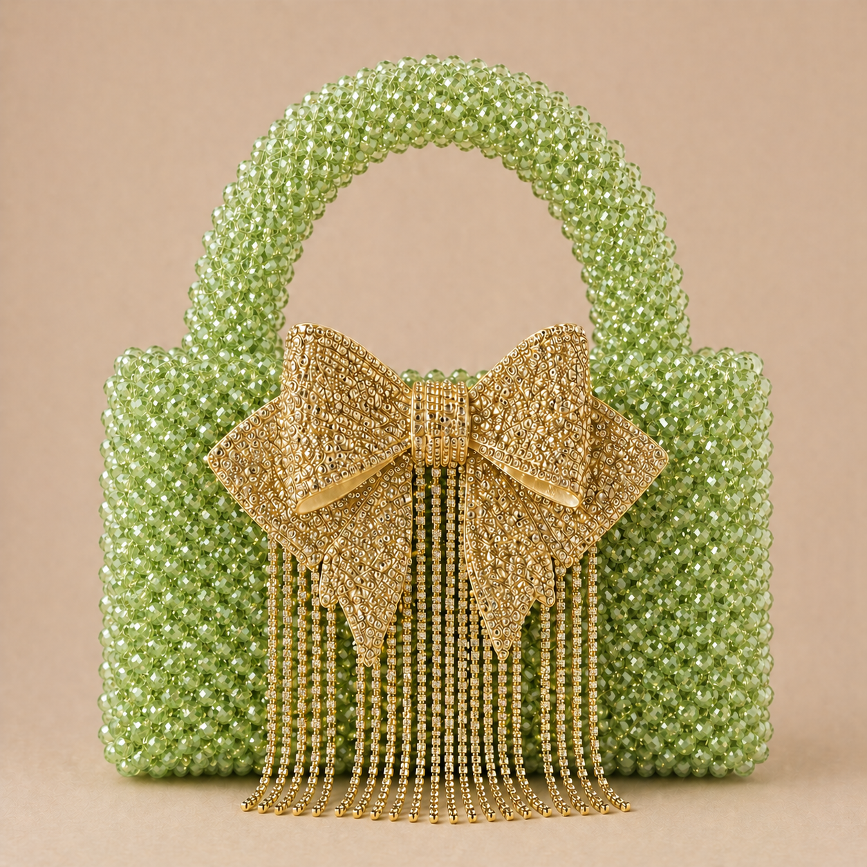 Glass crystal bag  with bow