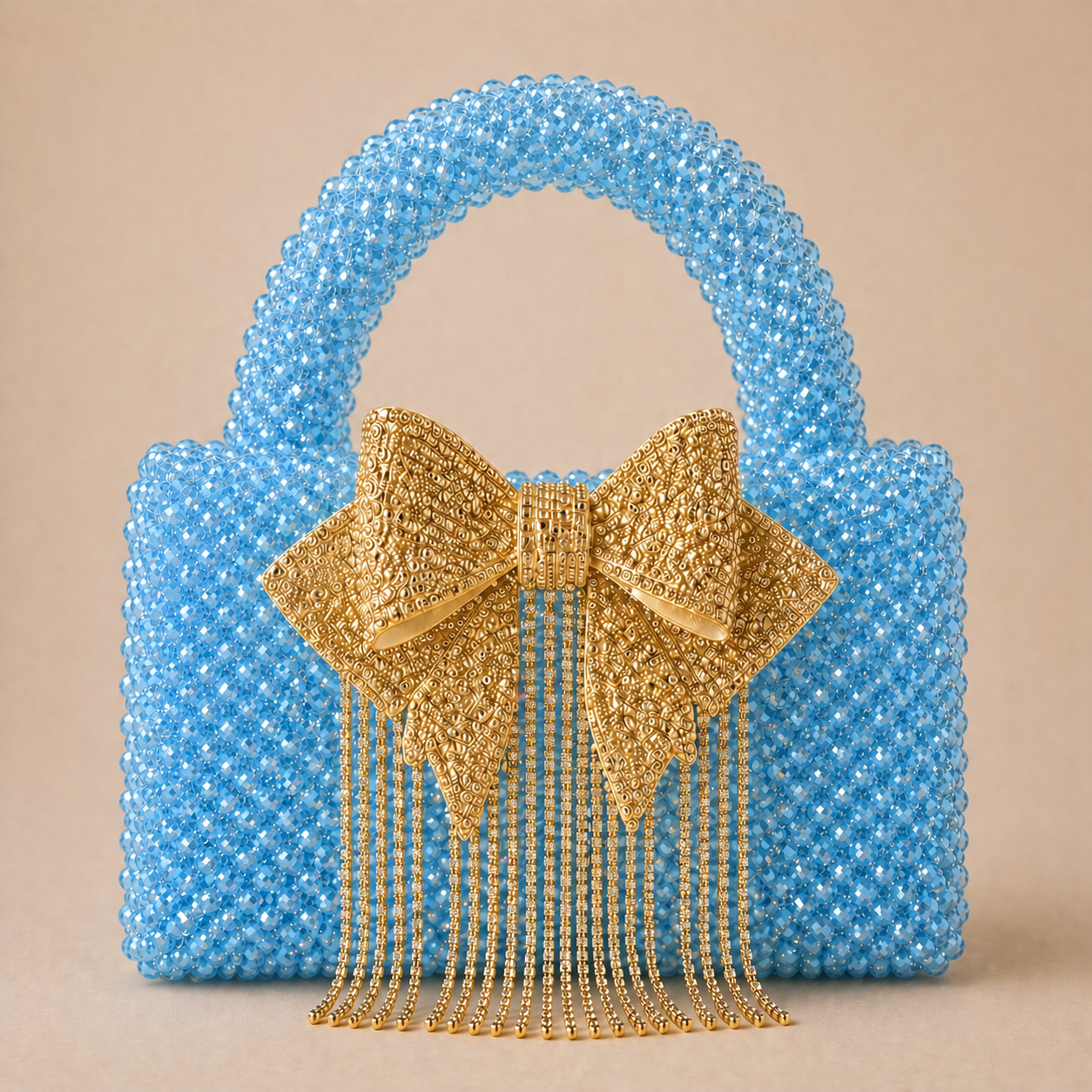 Glass crystal bag  with bow