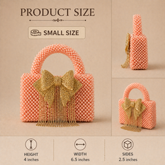 Glass crystal bag  with bow