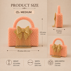 Glass crystal bag  with bow