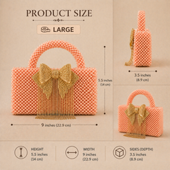 Glass crystal bag  with bow