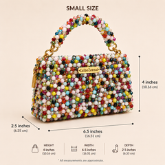 Multi coloured crystal bag