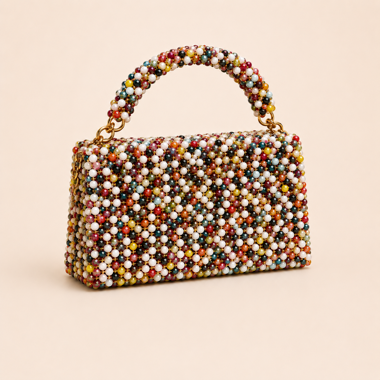 Multi coloured crystal bag