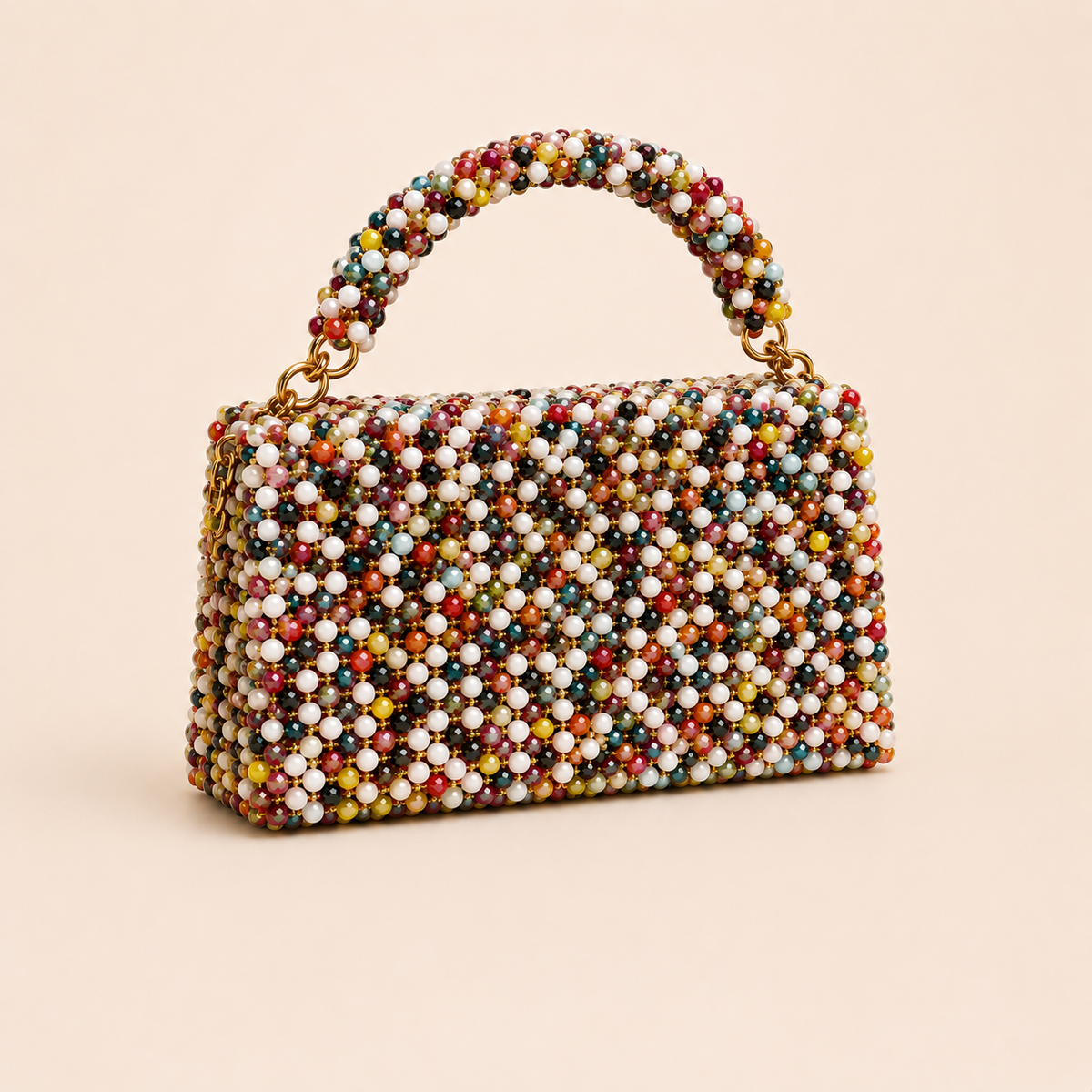 Multi coloured crystal bag
