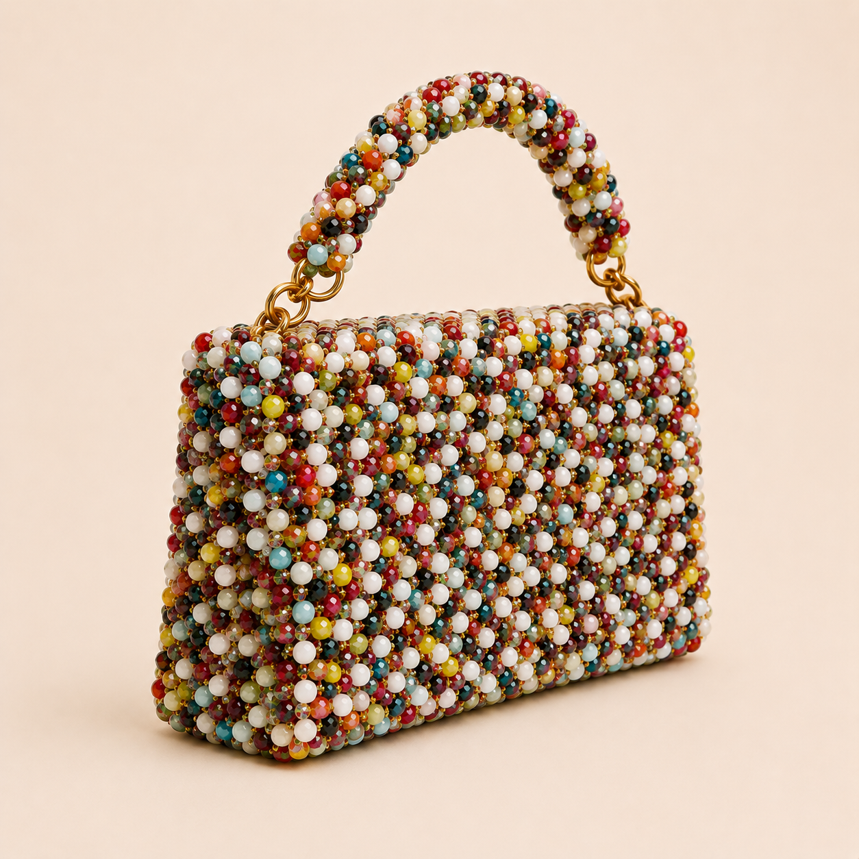 Multi coloured crystal bag