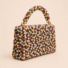 Multi coloured crystal bag