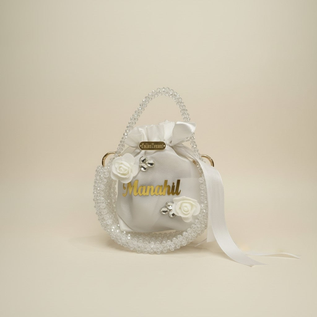 Round sheet bag with name