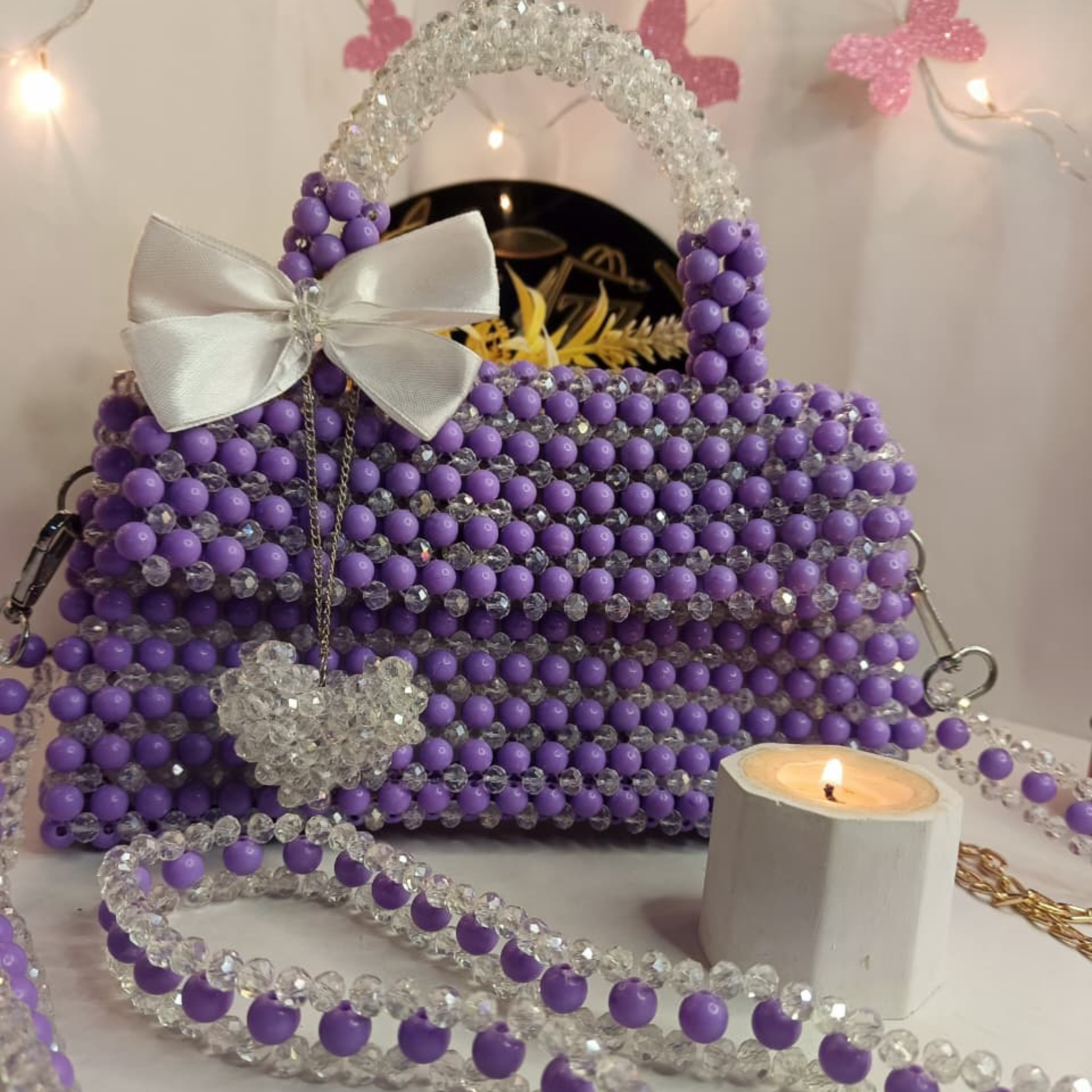 Acrylic and glass crystal  bag