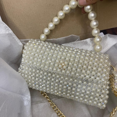 Acrylic pearls and crystal bag