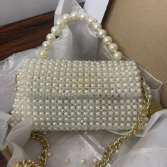 Acrylic pearls and crystal bag