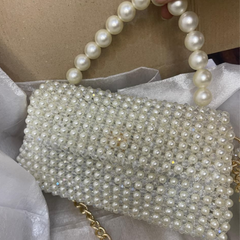 Acrylic pearls and crystal bag