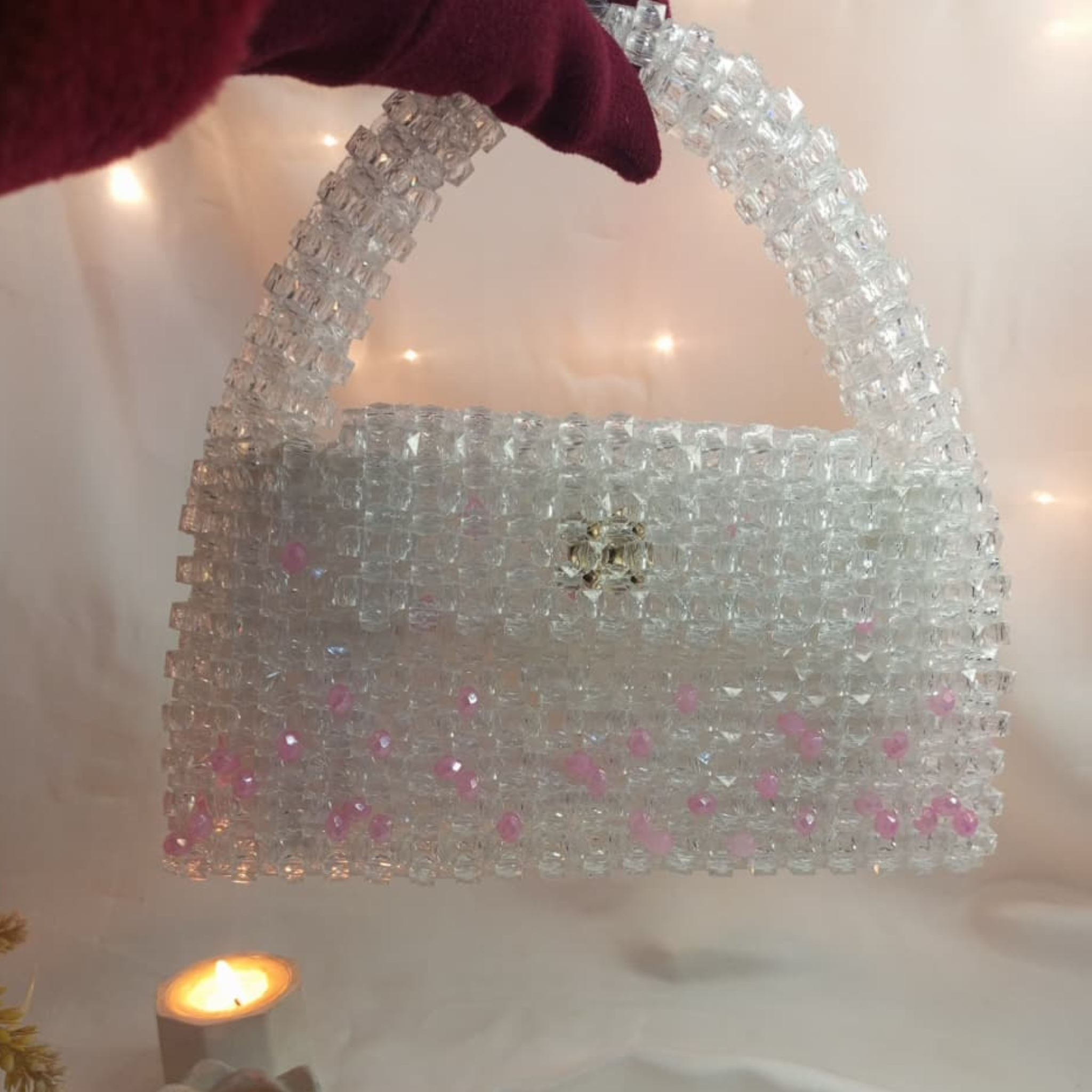 Acrylic square beads bag