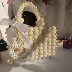 berry beads + pearls  crystal bag