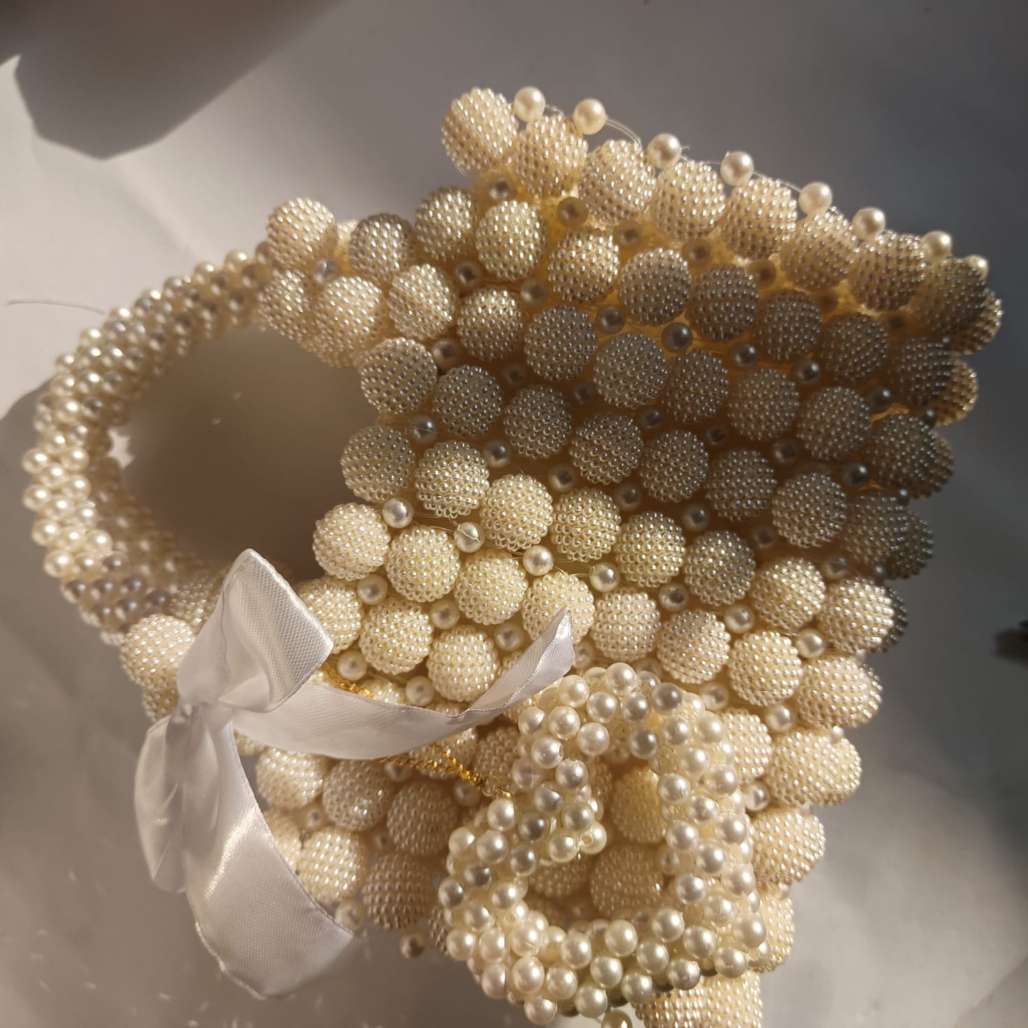 berry beads + pearls  crystal bag