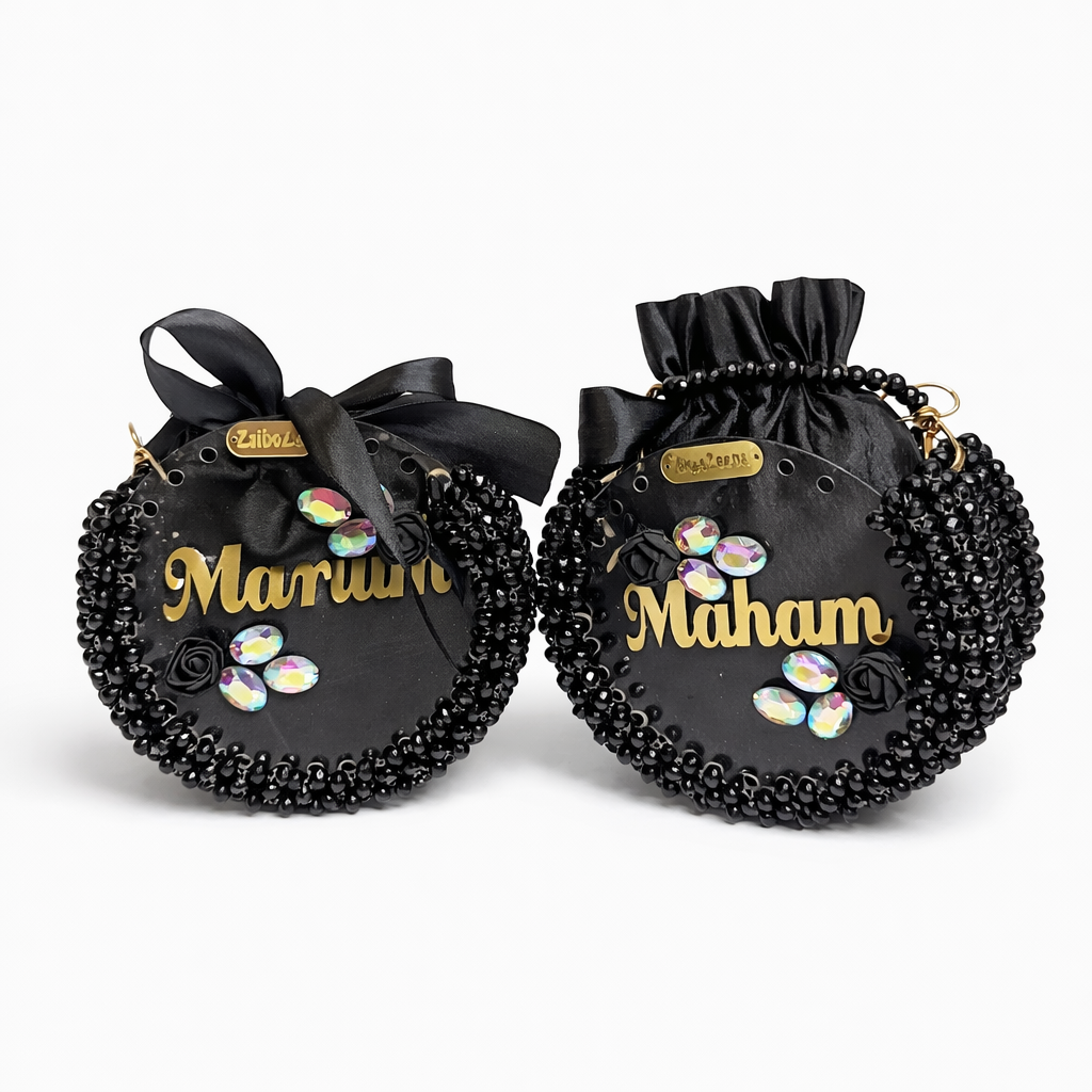 Round sheet bag with name