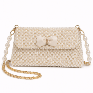 Faux pearls pouch