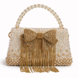 Glass crystal bag  with bow