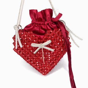 Plastic beads heart bag