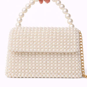 Acrylic pearls and crystal bag