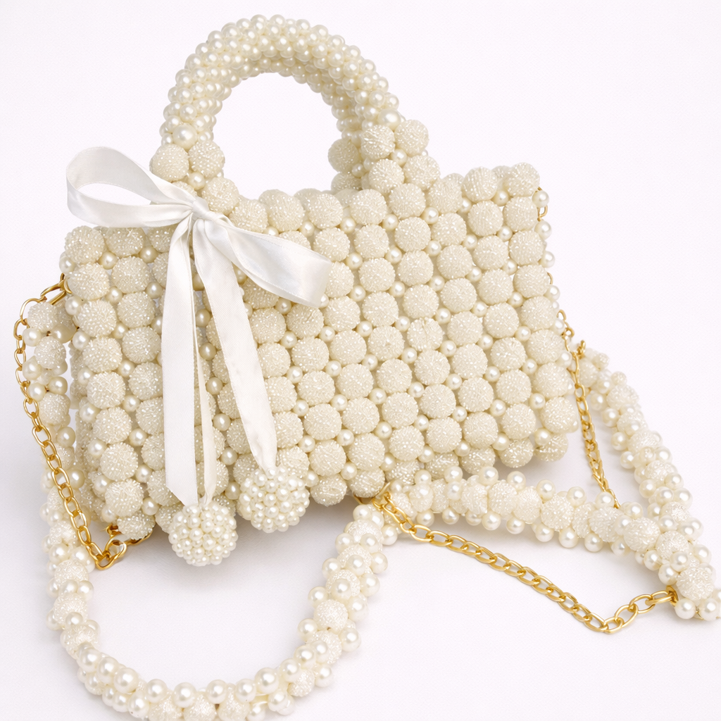 Berry beads + pearls  bag