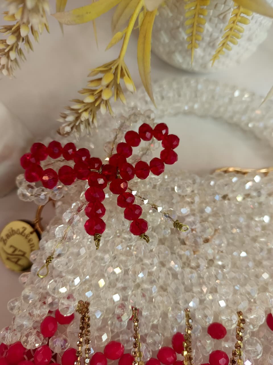 Glass crystal & Rubi  bag