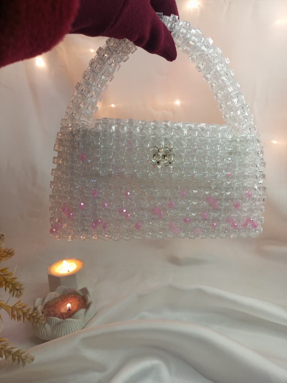 Acrylic square beads bag