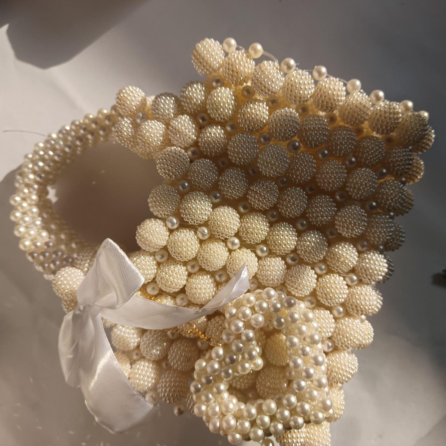 Berry beads + pearls  crystal bag