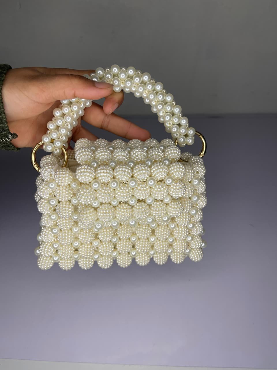 Berry beads + pearls  bag