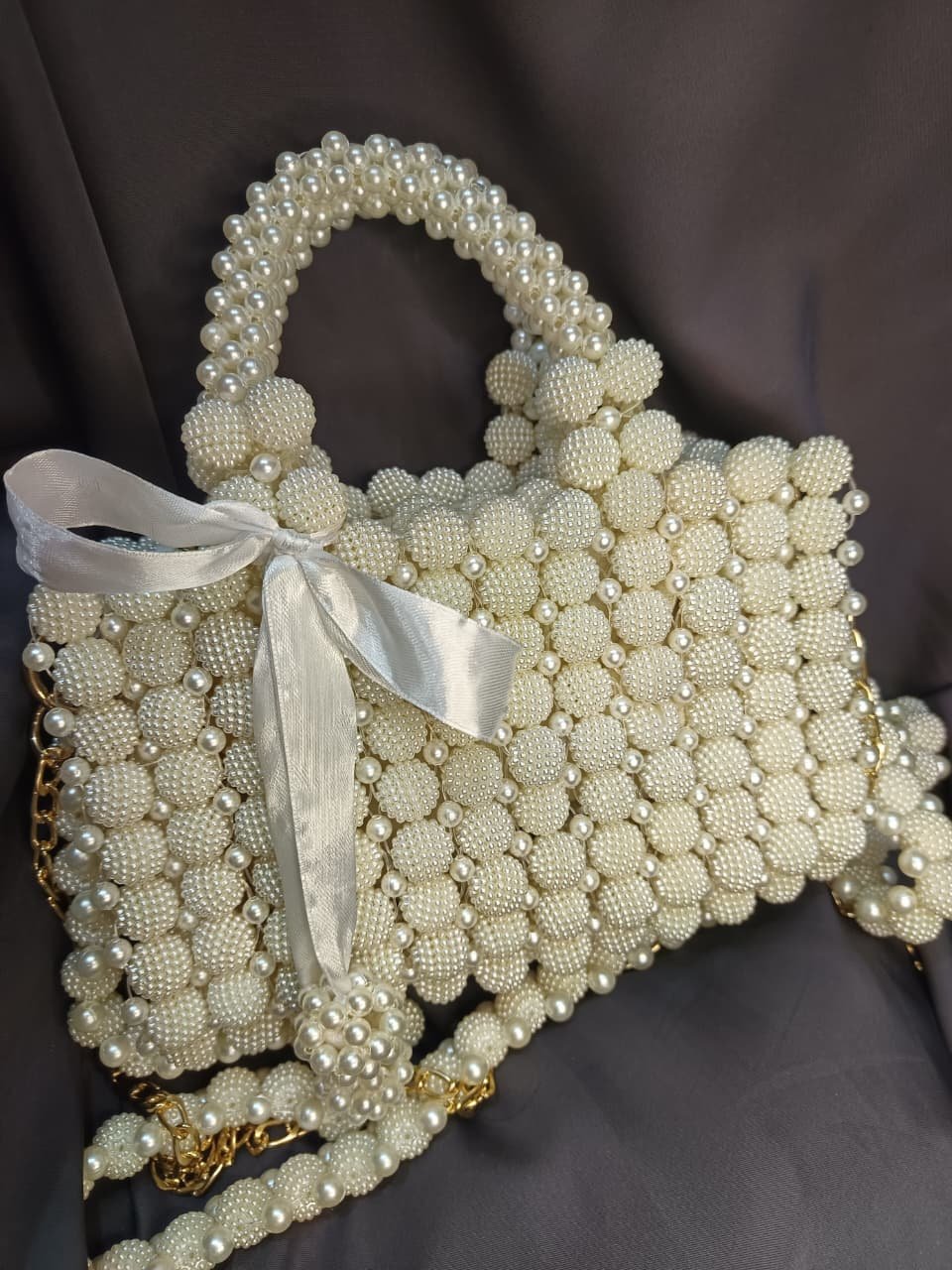 Berry beads + pearls  bag