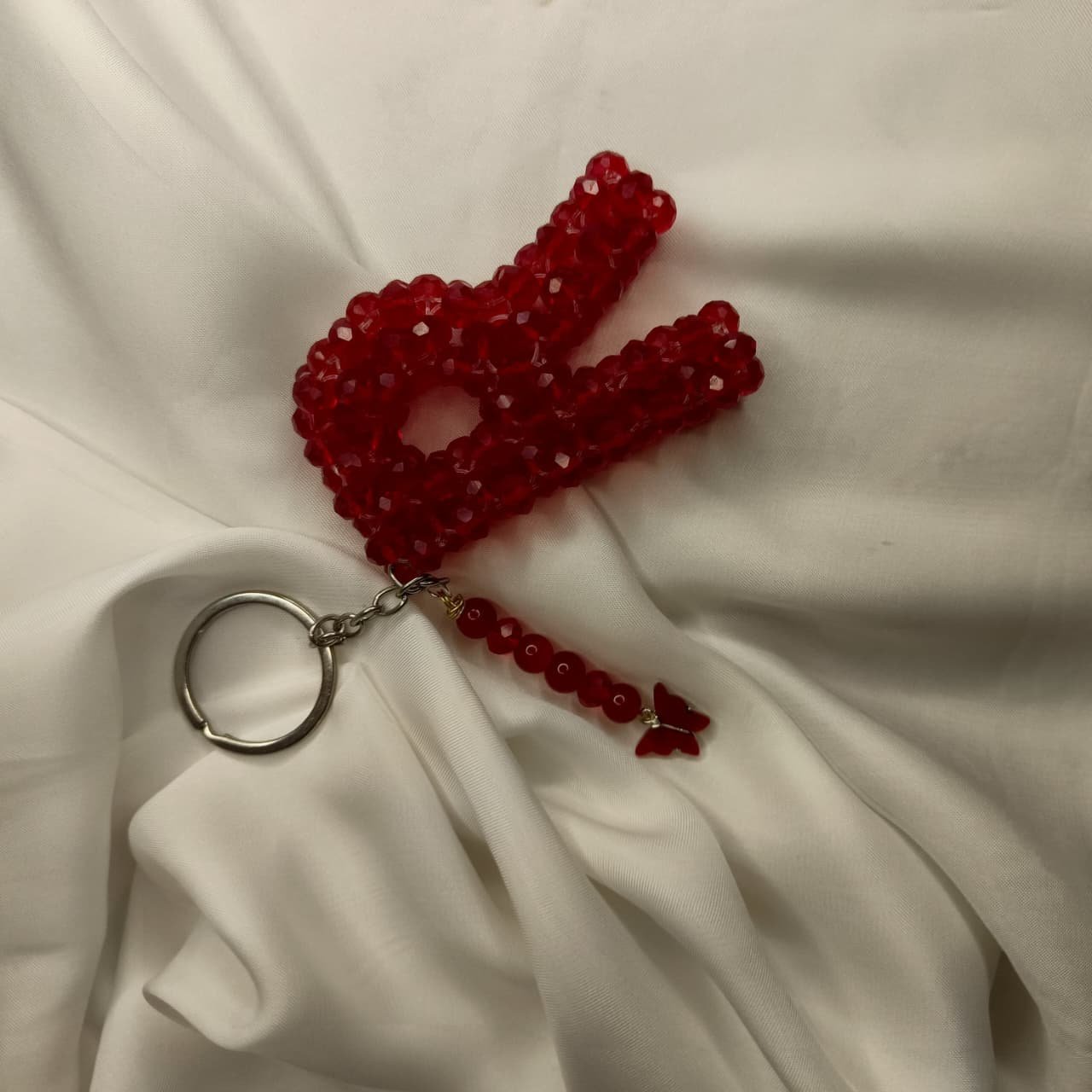 R beaded Alphabet keychain