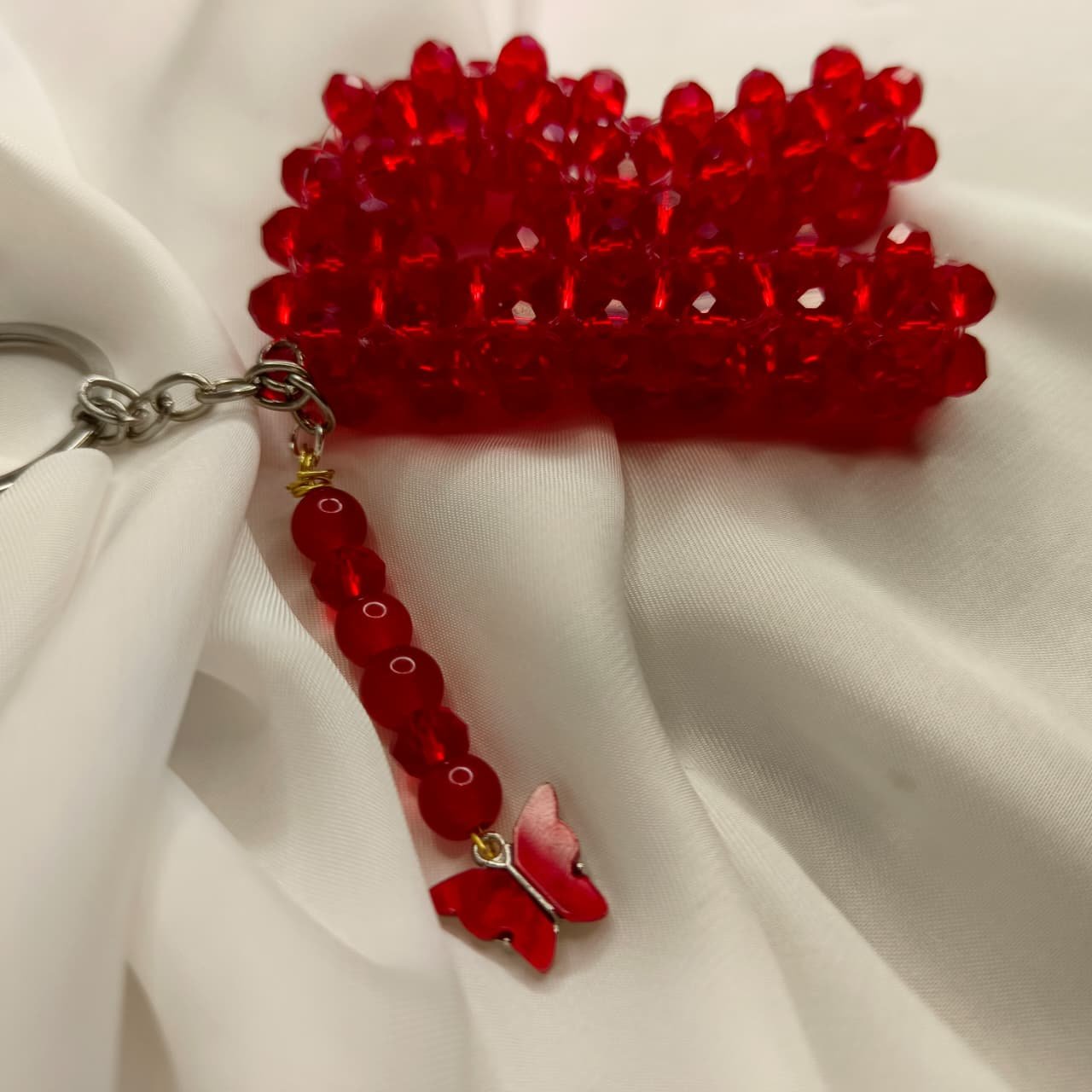 R beaded Alphabet keychain